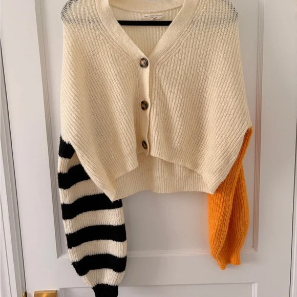 Truly Madly Deeply Cream and Orange Button-Up Cardigan - Picture 5 of 7
